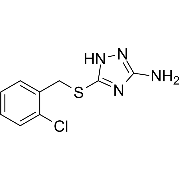 3-[(2-CHLOROBENZYL)SULFANYL]-1H-1,2,4-TRIAZOL-5-YLAMINE结构式