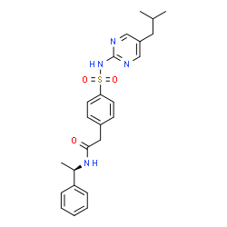 4-[[[5-(2-Methylpropyl)-2-pyrimidinyl]amino]sulfonyl]-N-[(R)-1-phenylethyl]benzeneacetamide结构式