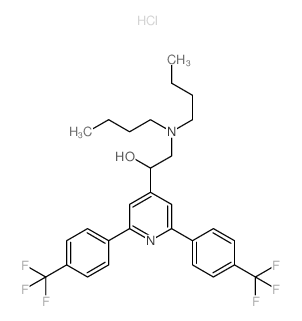 1-[2,6-bis[4-(trifluoromethyl)phenyl]pyridin-4-yl]-2-(dibutylamino)ethanol hydrochloride Structure