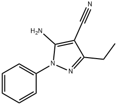 5-氨基-3-乙基-1-苯基-1H-吡唑-4-甲腈结构式