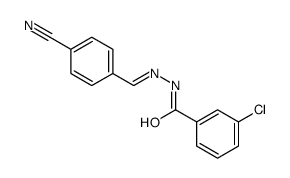 3-chloro-N-[(E)-(4-cyanophenyl)methylideneamino]benzamide Structure