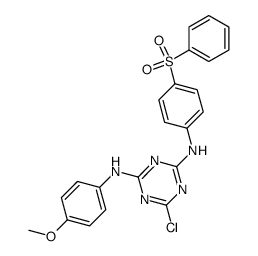 N2-(4-benzenesulfonyl-phenyl)-6-chloro-N4-(4-methoxy-phenyl)-[1,3,5]triazine-2,4-diamine结构式