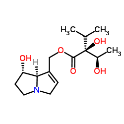 (7-hydroxy-5,6,7,8-tetrahydro-3H-pyrrolizin-1-yl)methyl 2-hydroxy-2-(1-hydroxyethyl)-3-methyl-butanoate structure