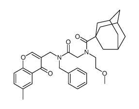 N-[2-[benzyl-[(6-methyl-4-oxochromen-3-yl)methyl]amino]-2-oxoethyl]-N-(2-methoxyethyl)adamantane-1-carboxamide Structure