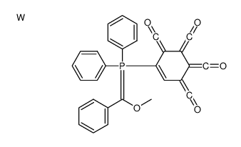 [3-[[methoxy(phenyl)methylidene]-diphenyl-λ5-phosphanyl]-4,5,6-tris(oxomethylidene)cyclohex-2-en-1-ylidene]methanone,tungsten结构式