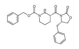 phenylmethyl (3S)-hexahydro-3-[[(4S)-2-oxo-4-(phenylmethyl)-3-oxazolidinyl]carbonyl]-1-pyridazinecarboxylate Structure