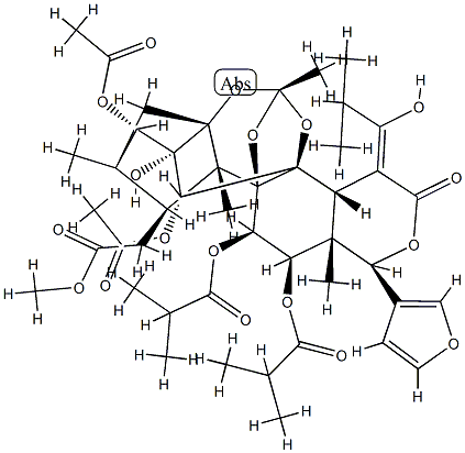 15-[(Z)-1-Hydroxy-2-methylpropylidene]-11α,12α-bis(2-methyl-1-oxopropoxy)phragmalin 3,30-diacetate structure