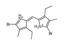 2-bromo-5-[(5-bromo-3-ethyl-4-methyl-1H-pyrrol-1-ium-2-yl)methylidene]-4-ethyl-3-methylpyrrol-1-ium结构式