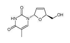 1-((2S,5S)-5-(羟甲基)-2,5-二氢呋喃-2-基)-5-甲基嘧啶-2,4(1H,3H)-二酮结构式