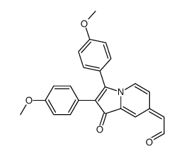 2-[2,3-bis(4-methoxyphenyl)-1-oxoindolizin-7-ylidene]acetaldehyde Structure