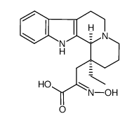 (-)-(1,2,3,4,6,7,12,12bα-octahydro-indolo(2,3-a)quinolizin-1β-yl)-pyruvic acid oxime Structure