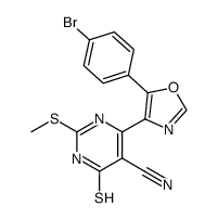 4-[5-(4-bromophenyl)oxazol-4-yl]-6-mercapto-2-methylsulfanylpyrimidine-5-carbonitrile Structure