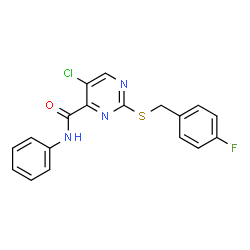 5-chloro-2-[(4-fluorobenzyl)sulfanyl]-N-phenylpyrimidine-4-carboxamide picture