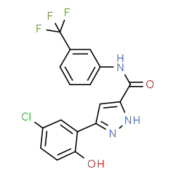 5-(5-chloro-2-hydroxyphenyl)-N-[3-(trifluoromethyl)phenyl]-1H-pyrazole-3-carboxamide Structure