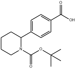 4-(1-(叔丁氧基羰基)哌啶-2-基)苯甲酸结构式