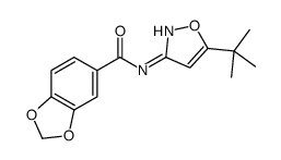 N-[5-(2-Methyl-2-propanyl)-1,2-oxazol-3-yl]-1,3-benzodioxole-5-ca rboxamide结构式