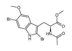 (S)-(+)-N-acetyl-2,6-dibromo-5-methoxytryptophan methyl ester Structure