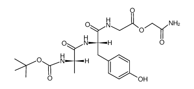 (tert-butyloxycarbonyl)-L-alanyl-L-tyrosyl-glycine carbamoylmethyl ester Structure