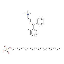 [2-[(alpha-o-tolylbenzyl)oxy]ethyl]dimethylammonium hexadecyl sulphate structure