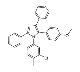 1-(3-chloro-4-methylphenyl)-2-(4-methoxyphenyl)-3,5-diphenyl-1H-pyrrole结构式