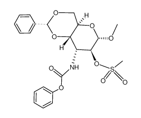 methyl O4,O6-(R)-benzylidene-O2-methanesulfonyl-3-phenoxycarbonylamino-α-D-3-deoxy-altropyranoside Structure