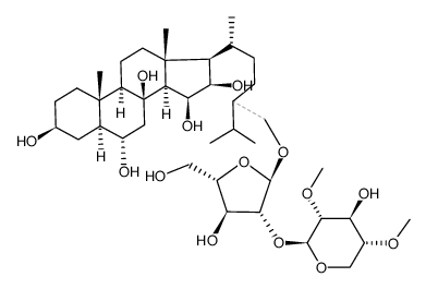 (24ξ)-28-[[2-O-(2-O,4-O-Dimethyl-β-D-xylopyranosyl)-α-L-arabinofuranosyl]oxy]-5α-ergostane-3β,6α,8,15β,16β-pentaol picture