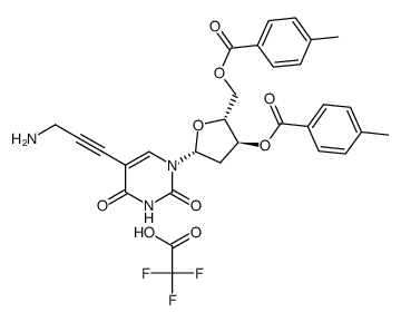 5-(3-Aminoprop-1-ynyl)-3'5'-di-O-p-toluoyldeoxyuridine, trifluoroacetate salt Structure