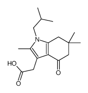 1-isobutyl-2,6,6-trimethyl-4-oxo-4,5,6,7-tetrahydro-3-indoleacetic acid结构式