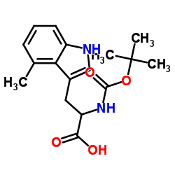 Boc-4-methyl-DL-tryptophan结构式