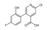 2-chloro-5-(4-fluoro-2-hydroxyphenyl)pyridine-4-carboxylic acid结构式