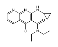 4-chloro-2-(cyclopropylamino)-N,N-diethyl-1,8-naphthyridine-3-carboxamide结构式