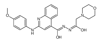 2-(4-methoxyanilino)-N'-(2-morpholin-4-ylacetyl)quinoline-4-carbohydrazide Structure