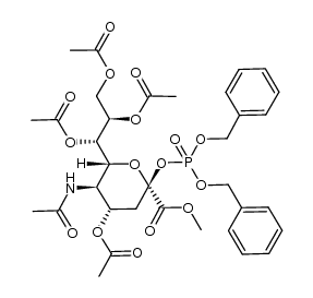 methyl 5-acetamido-4,7,8,9-tetra-O-acetyl-2-O-dibenzyloxyphosphoryl-3,5-dideoxy-β-D-glycero-D-galacto-non-2-ulopyranosonate Structure