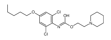 2-piperidin-1-ylethyl N-(2,6-dichloro-4-pentoxyphenyl)carbamate结构式