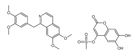 6,7-dihydroxy-2-oxo-2H-chromen-4-yl methanesulfonate-1-(3,4-dimethoxybenzyl)-6,7-dimethoxyisoquinoline (1:1) Structure