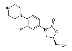 (R)-N-[[3-[3-fluoro-4-(N-piperazinyl)]-phenyl]-2-oxo-5-oxazolidinyl]methylalcohol Structure