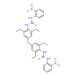 1,1'-[Methylenebis(2,6-diethyl-4,1-phenylene)]bis[3-(2-nitrophenyl)urea] structure