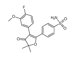 4-(3-(4-fluoro-3-methoxyphenyl)-5,5-dimethyl-4-oxo-4,5-dihydrofuran-2-yl)benzenesulfonamide Structure