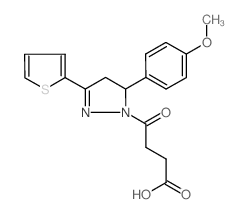 4-[5-(4-METHOXY-PHENYL)-3-THIOPHEN-2-YL-4,5-DIHYDRO-PYRAZOL-1-YL]-4-OXO-BUTYRIC ACID结构式