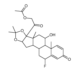 6α-fluoro-11β,21-dihydroxy-16α,17-(isopropylidenedioxy)pregna-1,4-diene-3,20-dione 21-acetate structure