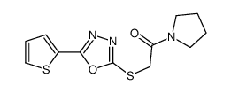 1-pyrrolidin-1-yl-2-[(5-thiophen-2-yl-1,3,4-oxadiazol-2-yl)sulfanyl]ethanone结构式