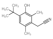 3-羟基-4-(1,1-二甲基乙基)-2,6-二甲基苯乙腈结构式