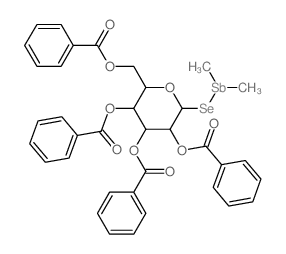 dimethylantimony,(3,4,5-tribenzoyloxy-6-λ1-selanyloxan-2-yl)methyl benzoate Structure