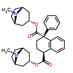 bis(8-methyl-8-azabicyclo[3.2.1]oct-3-yl) 1,2,3,4-tetrahydro-1-phenylnaphthalene-1,4-dicarboxylate结构式