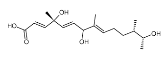 (2E,4R,5E,8E,12S,13R)-4,7,13-trihydroxy-4,8,12-trimethyltetradeca-2,5,8-trienoic acid Structure