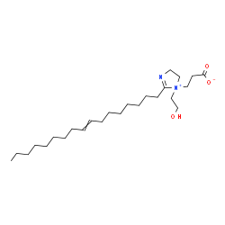 1-(2-carboxylatoethyl)-2-(heptadec-8-enyl)-4,5-dihydro-1-(2-hydroxyethyl)-1H-imidazolium结构式