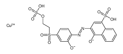 dihydrogen [4-hydroxy-3-[[2-hydroxy-4-[[2-(sulphooxy)ethyl]sulphonyl]phenyl]azo]naphthalene-1-sulphonato(4-)]cuprate(2-) structure