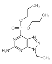 5-dipropoxyphosphoryl-9-ethyl-2,4,7,8,9-pentazabicyclo[4.3.0]nona-2,4,7,10-tetraen-3-amine结构式