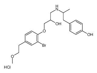 4-[2-[[3-[2-bromo-4-(2-methoxyethyl)phenoxy]-2-hydroxypropyl]amino]propyl]phenol,hydrochloride Structure