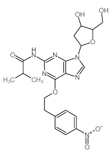 Guanosine,2'-deoxy-N-(2-methyl-1-oxopropyl)-6-O-[2-(4-nitrophenyl)ethyl]- (9CI)结构式